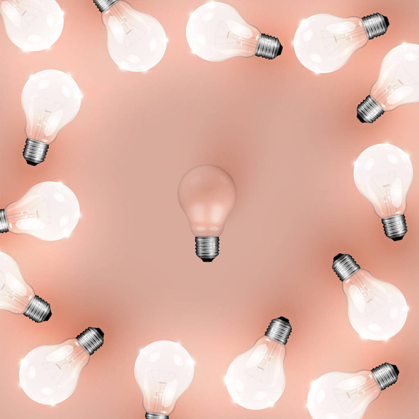 High detailed realistic light bulb illustration, vector - Vetor, Imagem