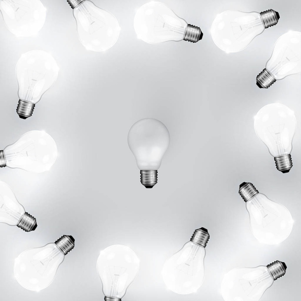 High detailed realistic light bulb illustration, vector - ベクター画像
