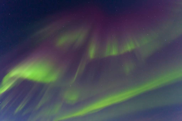 scenic view of aurora borealis at Jokulsarlon glacier lagoon, Iceland - Photo, Image