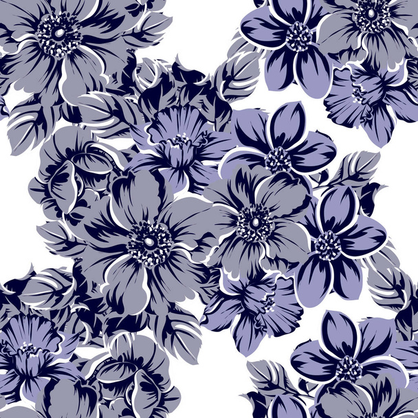 vector illustration of vintage flowers pattern background - Vecteur, image