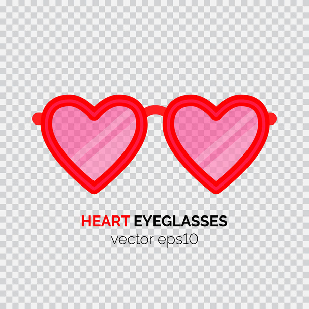 Heart shaped pink eyeglasses - Vektör, Görsel