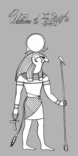 Festett istenek Egyiptom, az idegenforgalom - Vektor, kép