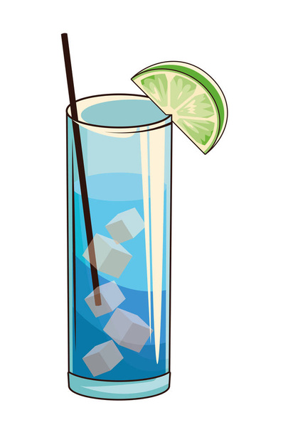 glas met cocktail - Vector, afbeelding