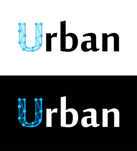 Urban label, title caption on white and black color isolated - Vector, Image