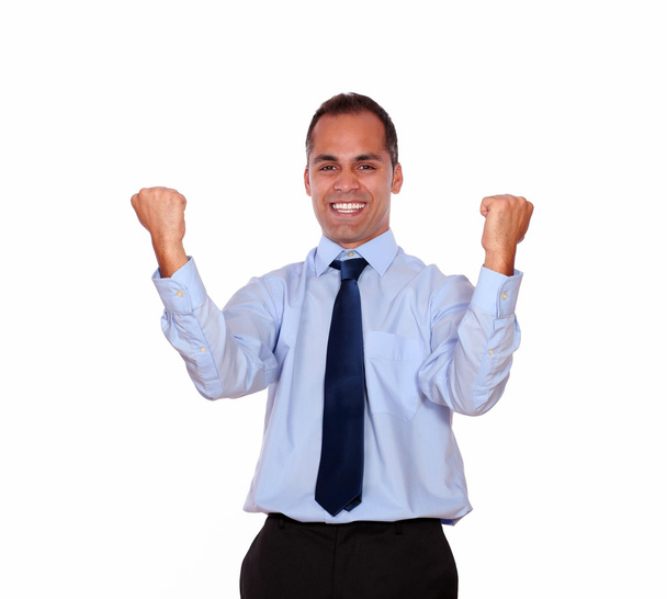 Smiling adult man celebrating a victory - Photo, Image