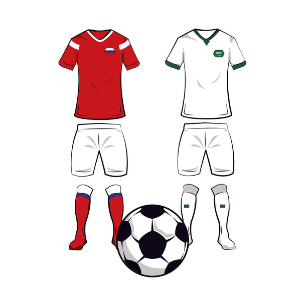 Soccer team uniforms - Vector, Image