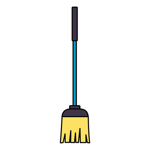 broom tool cleaning - Vector, Image