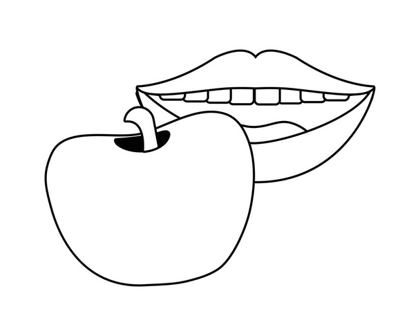 cartoon seksi dudaklar - Vektör, Görsel