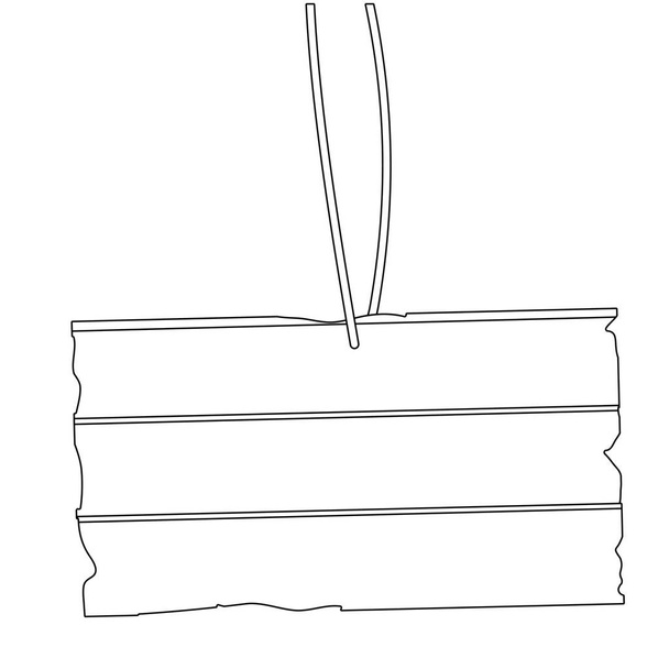 Dřevěná Cedulka kreslený - Vektor, obrázek