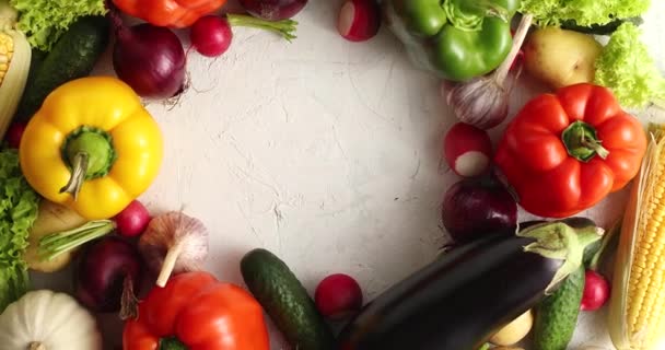 Cercle de mélange de légumes colorés
 - Séquence, vidéo