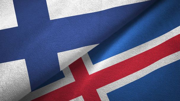 Finlandia e Islanda due bandiere tessuto, tessitura tessuto
 - Foto, immagini