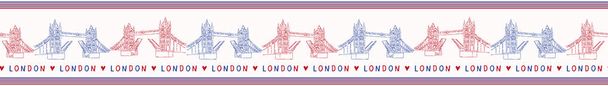 Schéma de bordure vectoriel sans couture du London Tower Bridge
. - Vecteur, image
