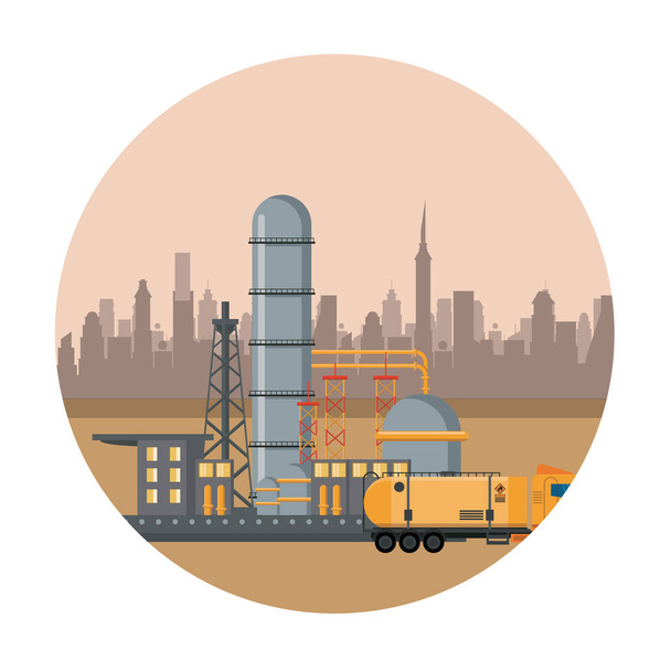 Maszyny do rafinerii ropy naftowej - Wektor, obraz