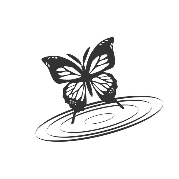 butterfly with water illustration - Vector, Image