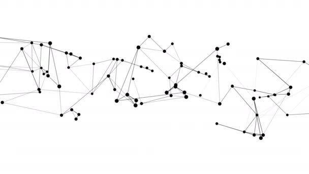 Абстрактный футуристический точечный круг и линейная молекулярная структура сети движения графический черный цвет белый фон. Подключение к компьютерной сети Цифровая технология бесшовная петля анимации концепции
. - Кадры, видео