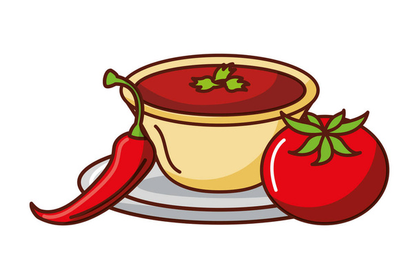 chili pippuri tomaattikastike meksikolainen ruoka perinteinen
 - Vektori, kuva