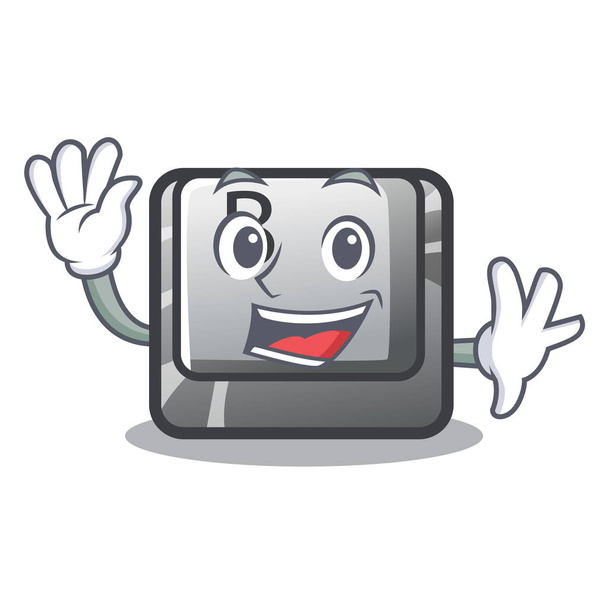 Waving button B isolated with the cartoon - Vector, afbeelding