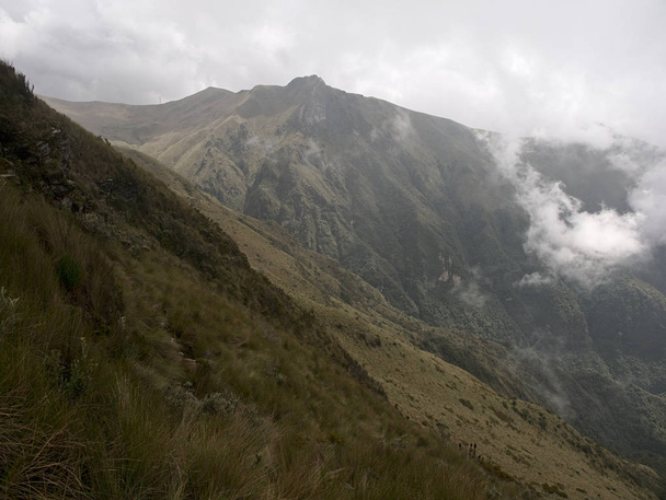 Panoramic view at the Pichincha volcano, located just to the side of Quito, which wraps around its eastern slopes, Pichincha, Ecuador. - Φωτογραφία, εικόνα