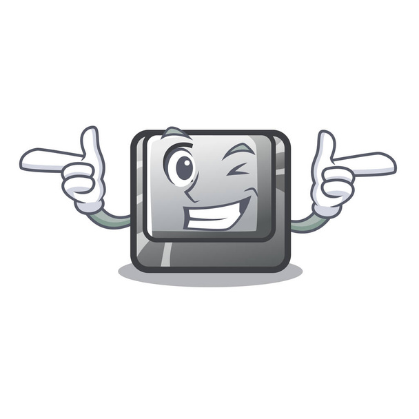 Wink button C in the mascot shape - Vettoriali, immagini