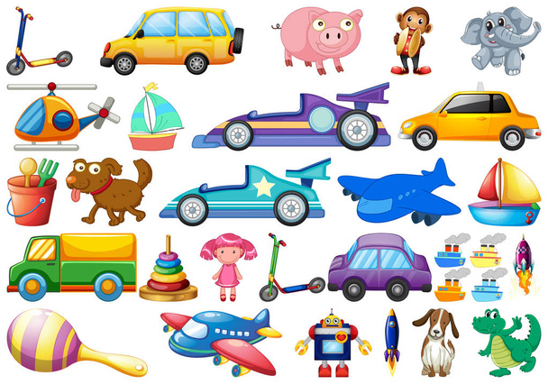 Set of children toys - Vector, Image