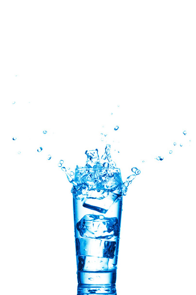 Water splashes in the glass isolated on white - Φωτογραφία, εικόνα