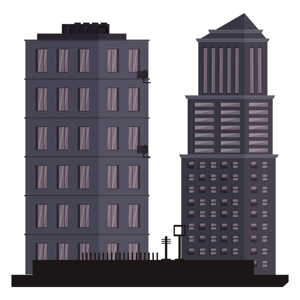 Stadtgebäude isoliert - Vektor, Bild