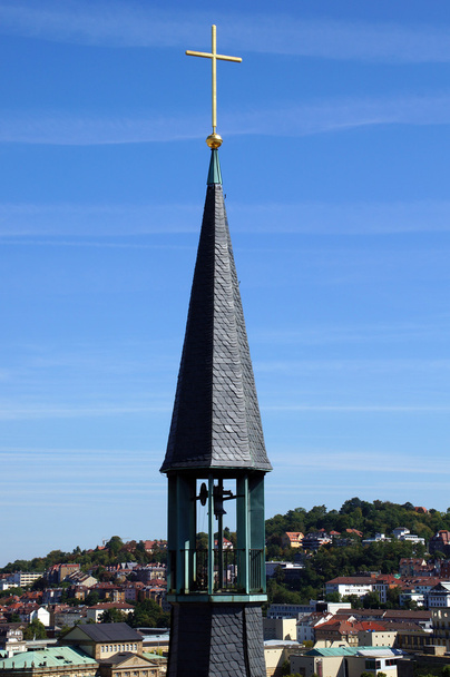 zuidelijke toren van de collegiale kerk van stuttgart - stiftskirche stuttgart - Foto, afbeelding