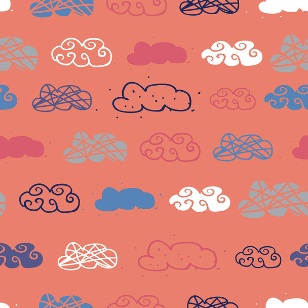 cloud seamless repeat pattern design - Wektor, obraz