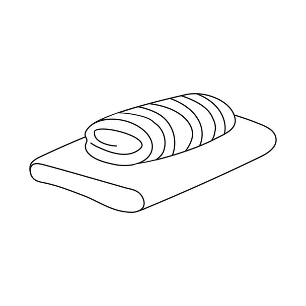 Vector illustration of roll and towel icon. Set of roll and bath stock symbol for web. - Vetor, Imagem