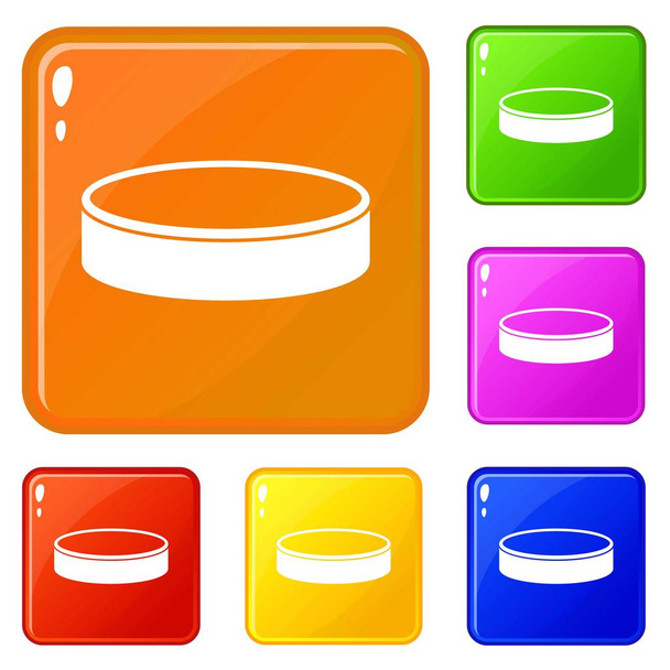 Puck icons set vector color - Vector, Image