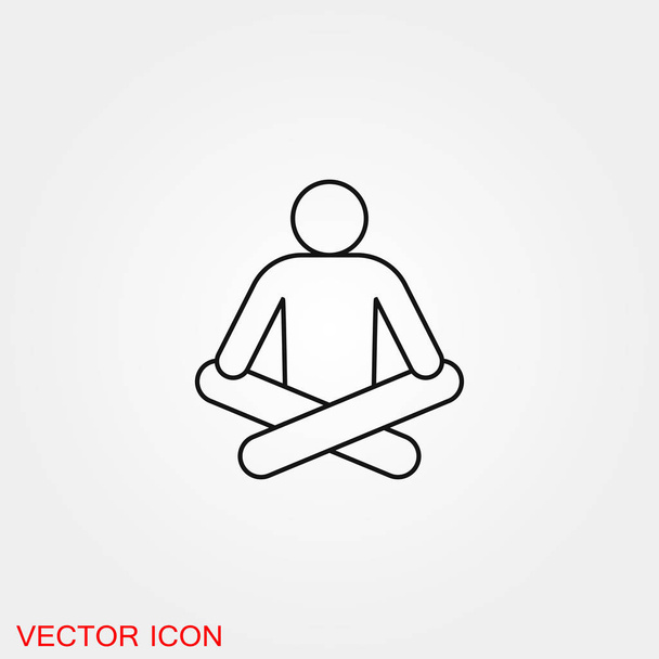 Yoga Fitness Icon vector sign symbol for design - Vector, Image