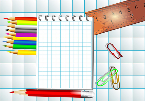 Mathematics background with notepad - Vetor, Imagem