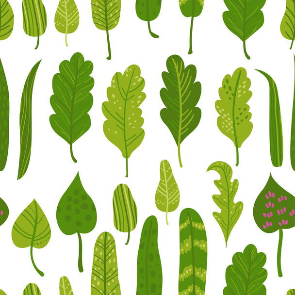 Seamless pattern with tropical leaves - Vector, afbeelding