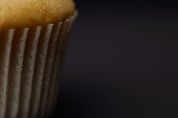 close up view of tasty cake on black - Фото, зображення