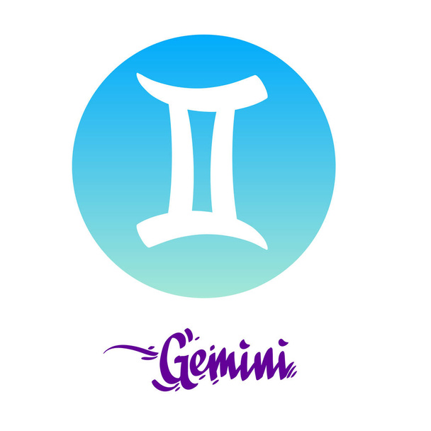 Gemini constellation. Schematic representation of the signs of the zodiac. - Vector, Imagen