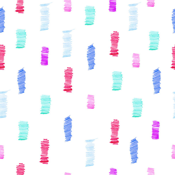 Seamless striped pattern with a creative texture. Illustration of colored pencils background. Pencil lines. - Fotó, kép