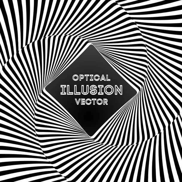 Optical illusion lines background. Abstract 3d black and white illusions. Conceptual design of optical illusion vector. EPS 10 Vector illustration - Vetor, Imagem