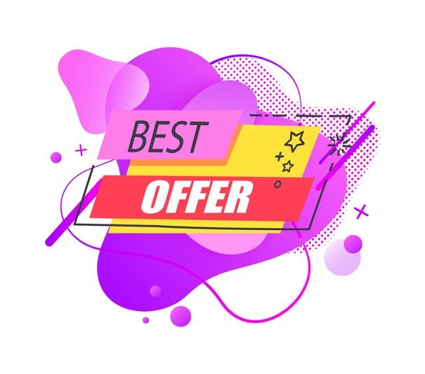 Best Offer Sale Vector Liquid Sticker or Label - Vecteur, image