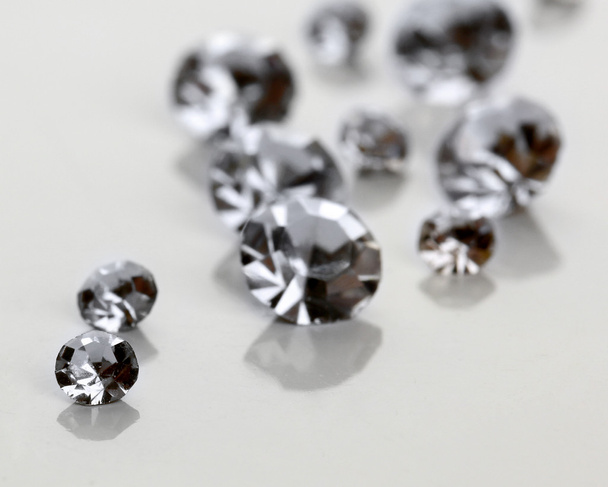 Beautiful shining crystals (diamonds), isolated on white - Photo, Image