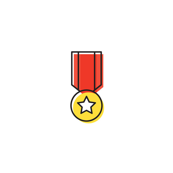 Premio insignia vector icono ilustración diseño aislado en blanco
 - Vector, Imagen