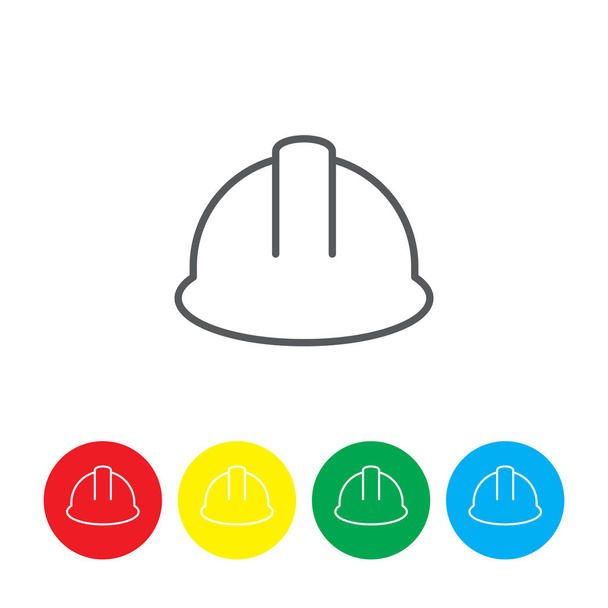 Diseño de icono de vector de sombrero duro aislado en blanco
 - Vector, Imagen