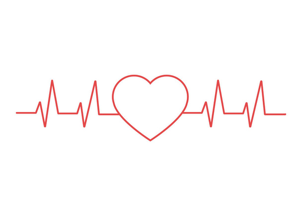 Heartbeat-lijn. Heartbeat vector illustratie. - Vector, afbeelding