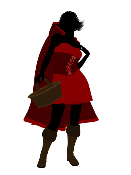 Little Red Riding Hood Silhouette Illustration - Foto, afbeelding