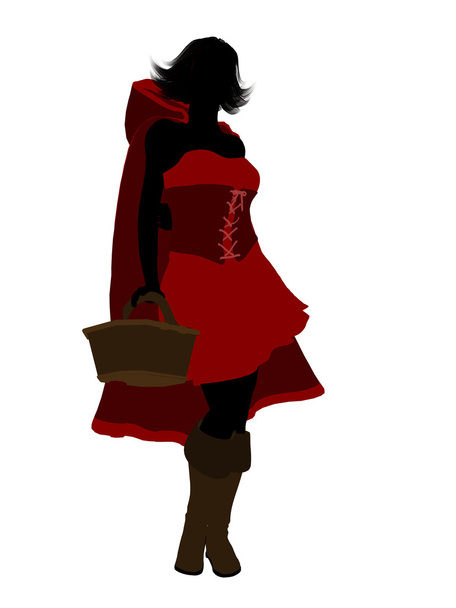 Little Red Riding Hood Silhouette Illustration - Φωτογραφία, εικόνα