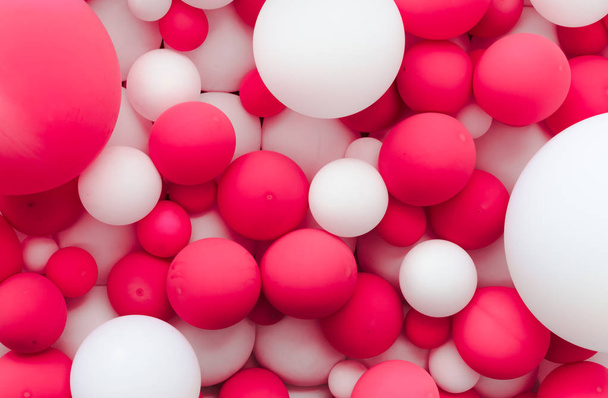 background wall of pink and white balloons - Фото, зображення