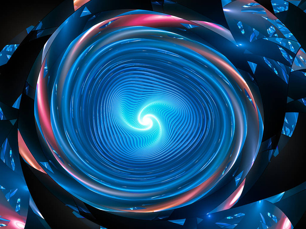 Niebieskie świecące Galaktyczne koło spinningowe - Zdjęcie, obraz