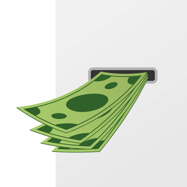 Withdraw money from ATM slot. Vector illustration. - Vector, Image