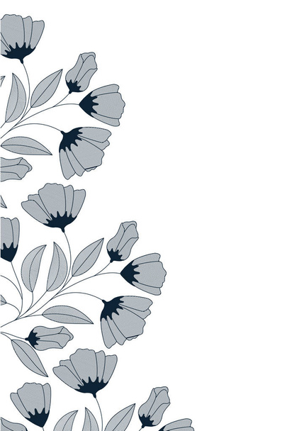 kwiaty z gałązkami i liści ikona - Wektor, obraz