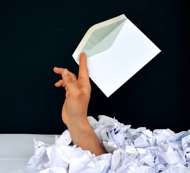 drown in paper , bureaucracy concept - Photo, Image