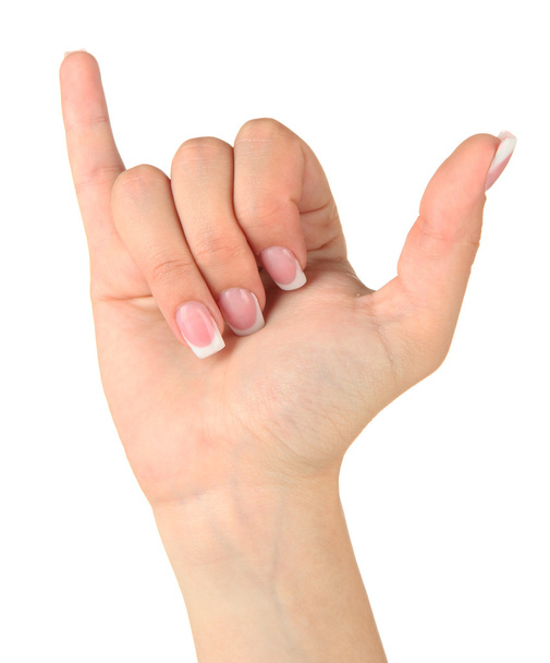 Finger Spelling the Alphabet in American Sign Language (ASL). Letter Y - Фото, изображение